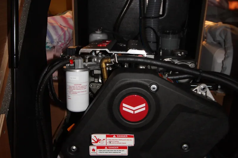 Slide: The Image of Engine compartment of a 2022 Jeanneau Sun Odyssey 410 sailboat. - 28