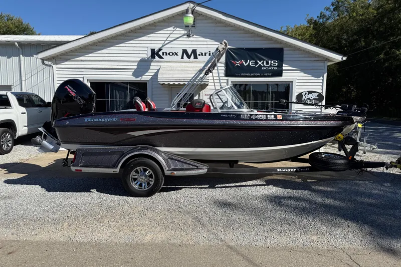 The Image of 2023 Ranger 1850 Reata boat parked outside Knox Marine dealership. - 1