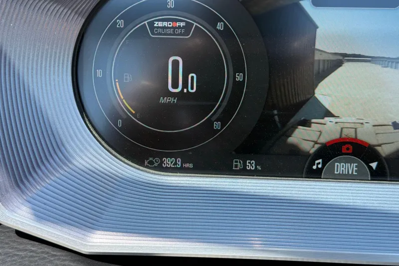 Slide: The Image of Dashboard of 2019 MasterCraft X26 showing 0 MPH and 53% fuel. - 5