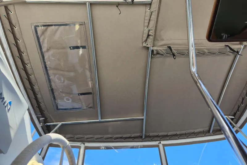 Slide: The Image of View of the 2017 Fountaine Pajot Lucia 40's canopy and stainless steel frame. - 28