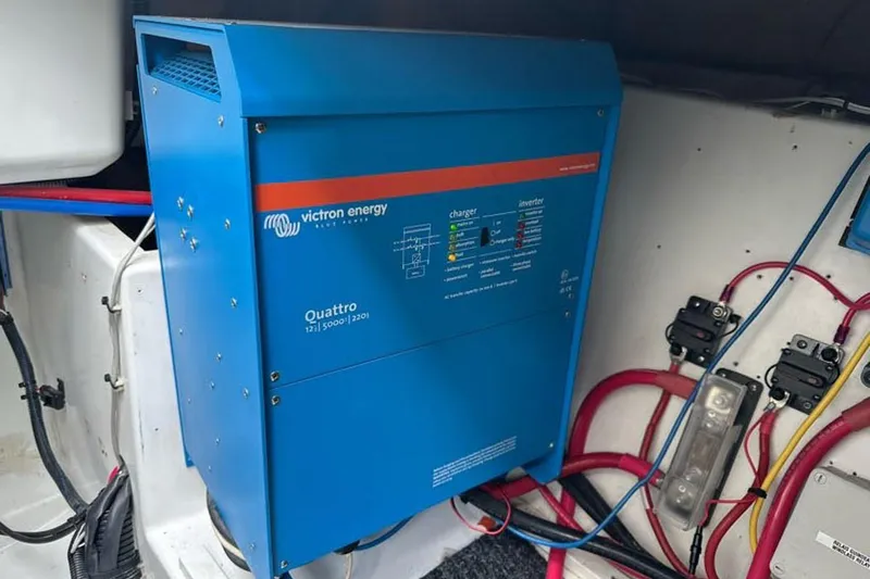 Slide: The Image of Victron Energy Quattro inverter in 2017 Fountaine Pajot Lucia 40 yacht. - 86