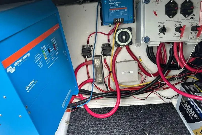 Slide: The Image of Electrical system of a 2017 Fountaine Pajot Lucia 40 catamaran with Victron Energy components. - 87