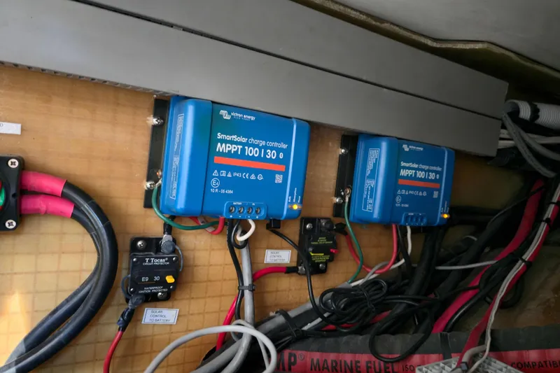 Slide: The Image of Electrical system with Victron Energy SmartSolar charge controllers on 2017 Fountaine Pajot Lucia 40. - 89