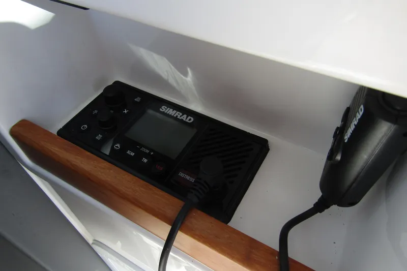 Slide: The Image of Simrad marine radio installed on 2025 Nimbus Tender 9 boat. - 24