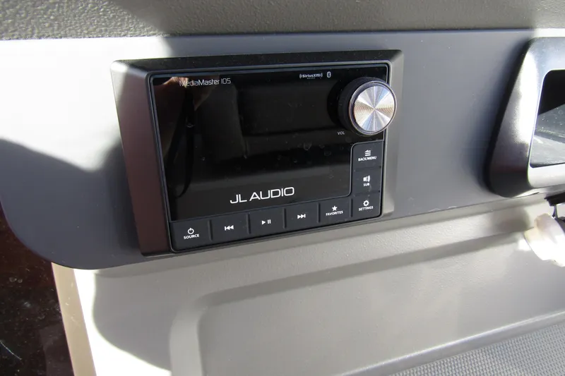 Slide: The Image of JL Audio MediaMaster 105 control panel in 2025 Nimbus Tender 9 boat interior. - 18