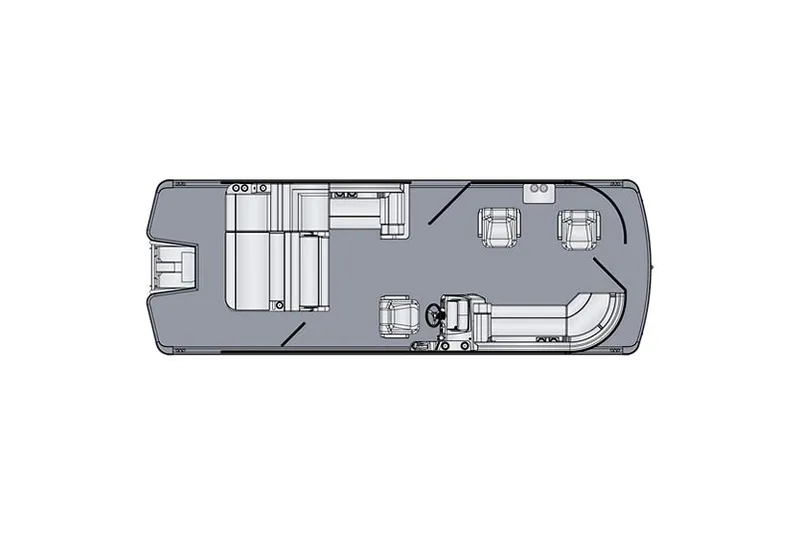 Slide: The Image of Manufacturer Provided Image: 2025 Harris Cruiser 230 floor plan, top view, showcasing seating and layout. - 14