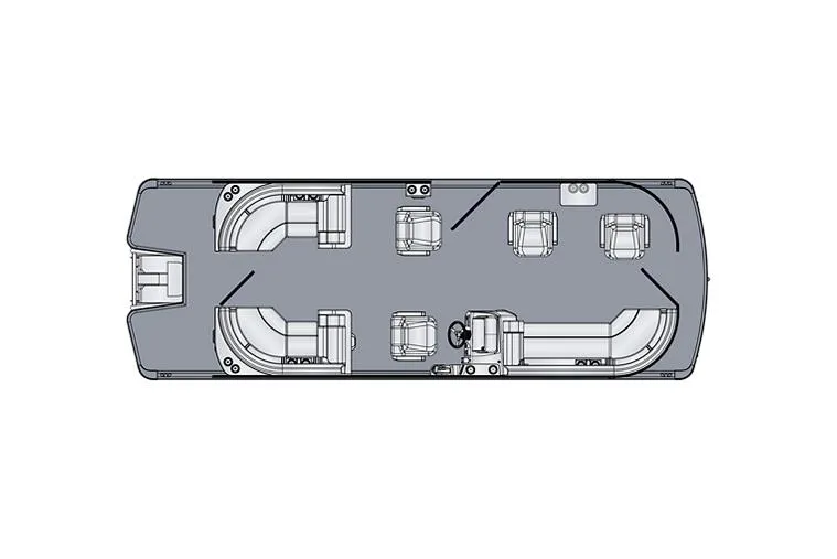 Slide: The Image of Manufacturer Provided Image: 2025 Harris Cruiser 230 floor plan, showcasing seating and layout design. - 17