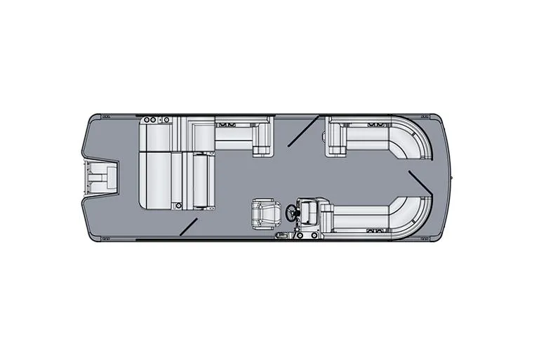 Slide: The Image of Manufacturer Provided Image: Floor plan of 2025 Harris Cruiser 230 pontoon boat, showcasing seating and helm layout. - 21