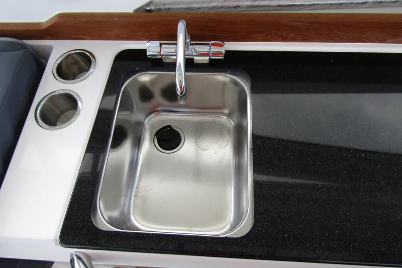 Slide: The Image of Stainless steel sink and faucet on Nimbus Weekender 9, 2025 model boat. - 35