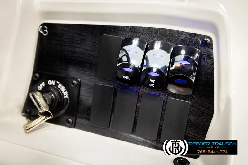 Slide: The Image of Control panel of 2026 Avalon VLS QL with ignition switch and labeled buttons. - 34