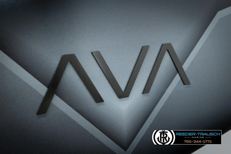 Slide: The Image of 2026 Avalon VLS QL logo on sleek, modern surface with Reeder-Trausch Marine branding. - 45