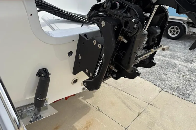 Slide: The Image of 2026 Sea Pro 230 Bay boat engine mount and hydraulic system detail. - 15