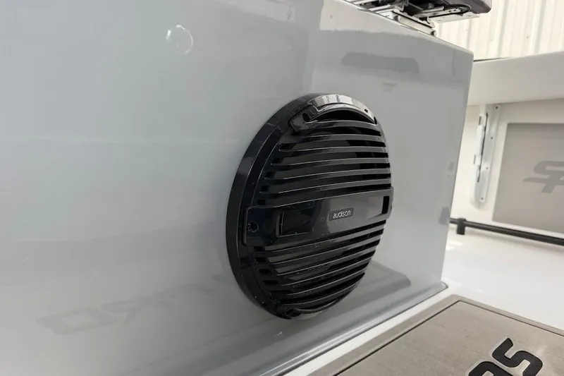 Slide: The Image of Speaker on 2026 Sea Pro 245 Sandbar boat, featuring Audison audio system. - 20