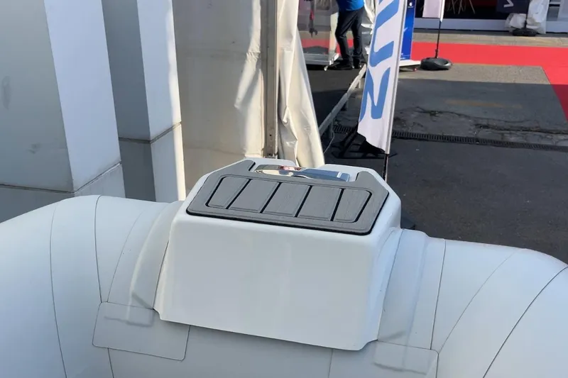 Slide: The Image of Northstar VEGA 5.4 boat, 2026 model, displayed outdoors with red carpet backdrop. - 12