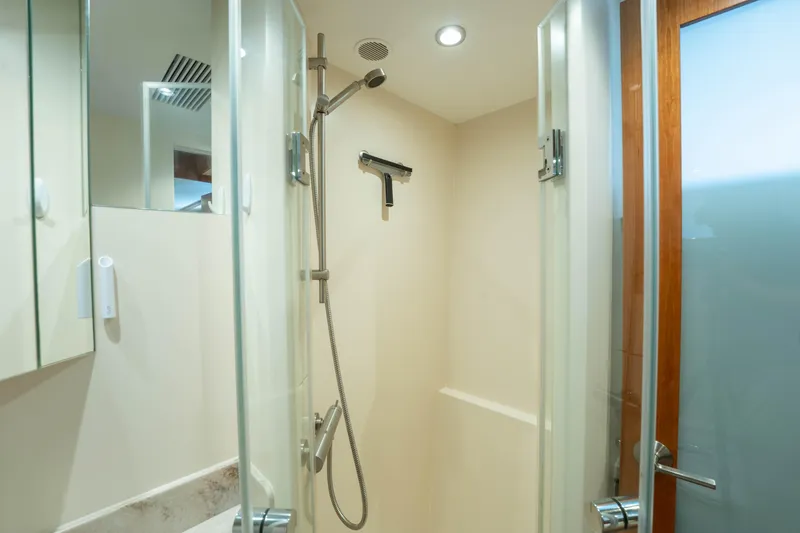 Slide: The Image of Modern shower cabin in 2016 Horizon PC60 yacht bathroom. - 39