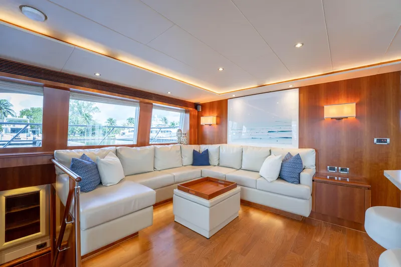 Slide: The Image of Luxurious interior of 2016 Horizon PC60 yacht with elegant seating and modern decor. - 7