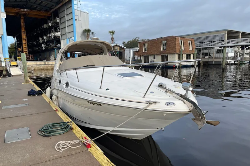 Slide: The Image of 2003 Sea Ray 280 Sundancer docked at marina, covered, Jacksonville, Florida. - 17