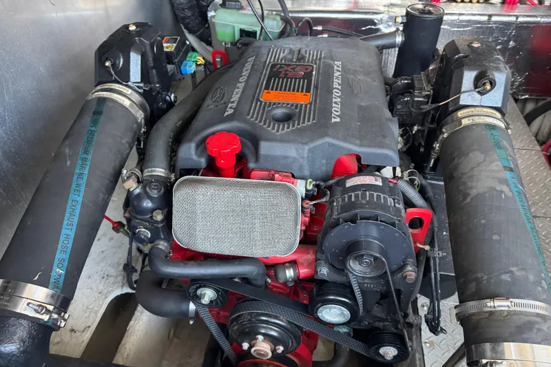 Slide: The Image of Volvo Penta engine in 2002 Regal Commodore 3860 boat, detailed view. - 46