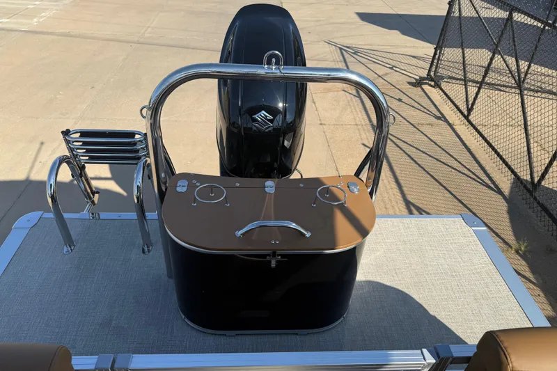 Slide: The Image of 2026 Avalon VENTURE QUAD LOUNGER boat with sleek design and modern controls. - 18