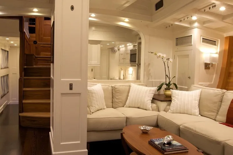 Slide: The Image of Luxurious 2009 Brooklin Boat Yard interior with wood finish and navigation equipment. - 5