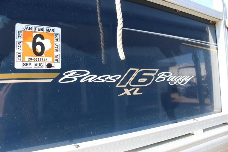 Slide: The Image of 2020 Sun Tracker BASS BUGGY® 16 DLX boat with registration sticker. - 10