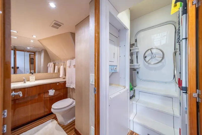 Slide: The Image of Luxurious bathroom and utility area in 2008 Hatteras 72 Motor Yacht. - 50