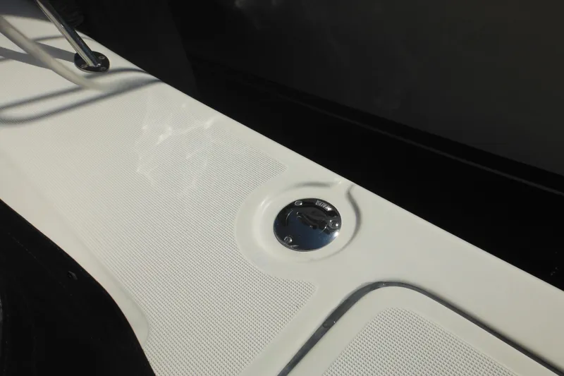 Slide: The Image of 2001 Tiara Yachts 3500 Open deck detail with chrome fixture. - 29