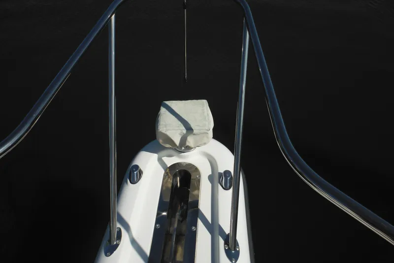 Slide: The Image of Bow view of 2001 Tiara Yachts 3500 Open with stainless steel railings. - 35