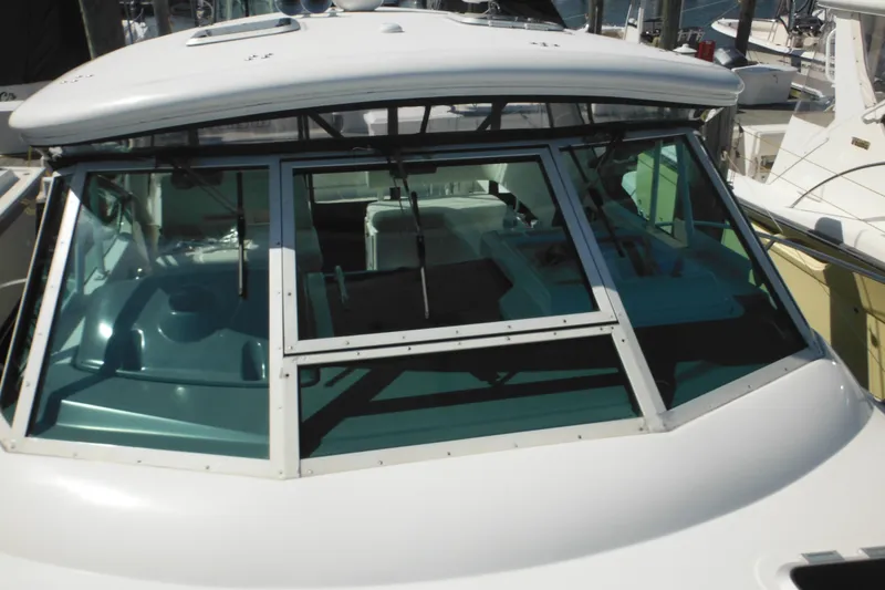 Slide: The Image of 2001 Tiara Yachts 3500 Open boat with windshield and cockpit view. - 37