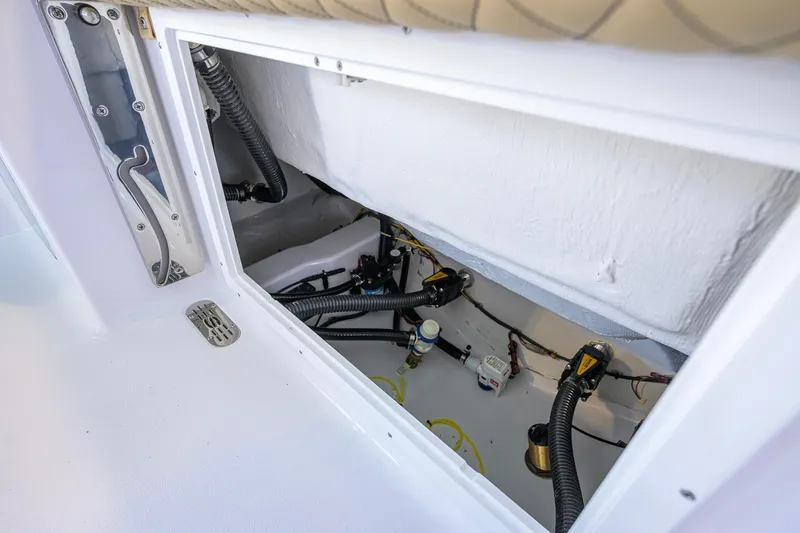 Slide: The Image of 2026 Sportsman Open 212 Center Console boat interior wiring and components. - 39