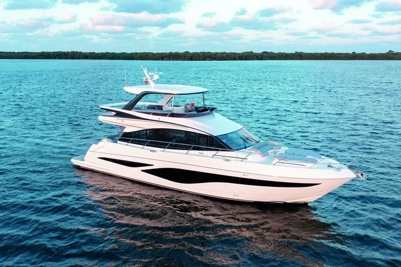 The Image of Luxurious 2026 Princess F65-079 yacht cruising on serene blue waters. - 0