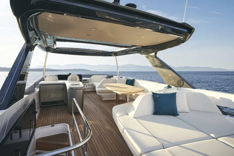 Slide: The Image of Luxurious 2026 Princess F65-079 yacht deck with elegant seating and ocean view. - 3