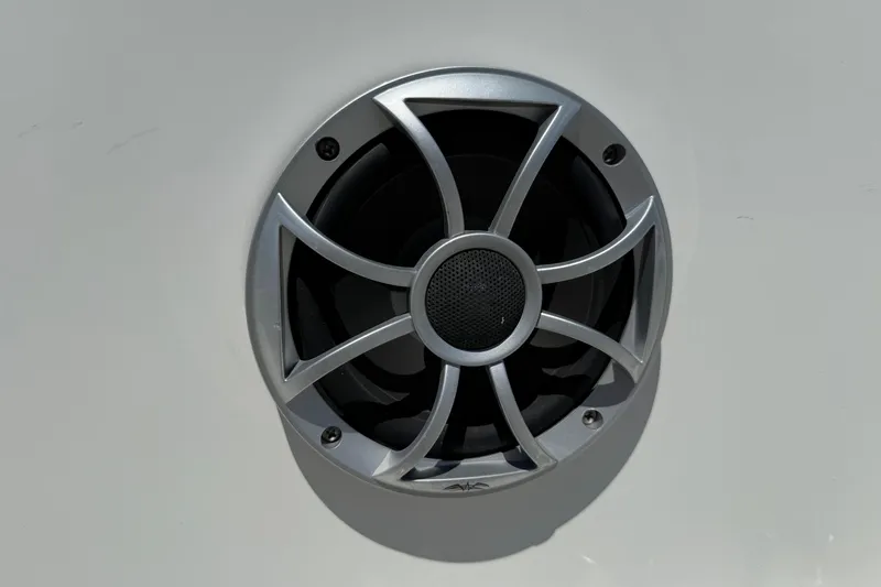 Slide: The Image of Close-up of a speaker on a 2021 Sea Pro 208 Bay boat. - 19