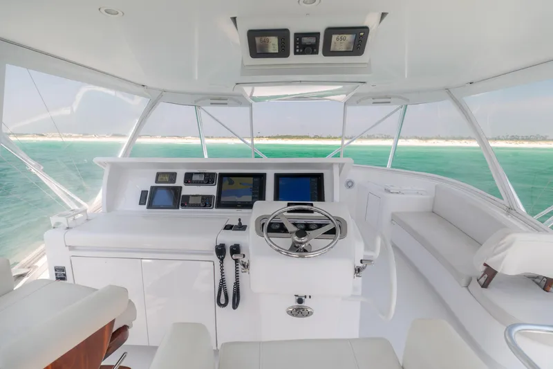 Slide: The Image of 2008 Hatteras 60 Convertible Helm 3 - 20