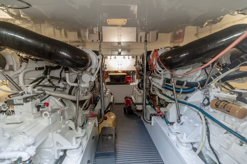 Slide: The Image of 2008 Hatteras 60 Convertible Engine Room - 28