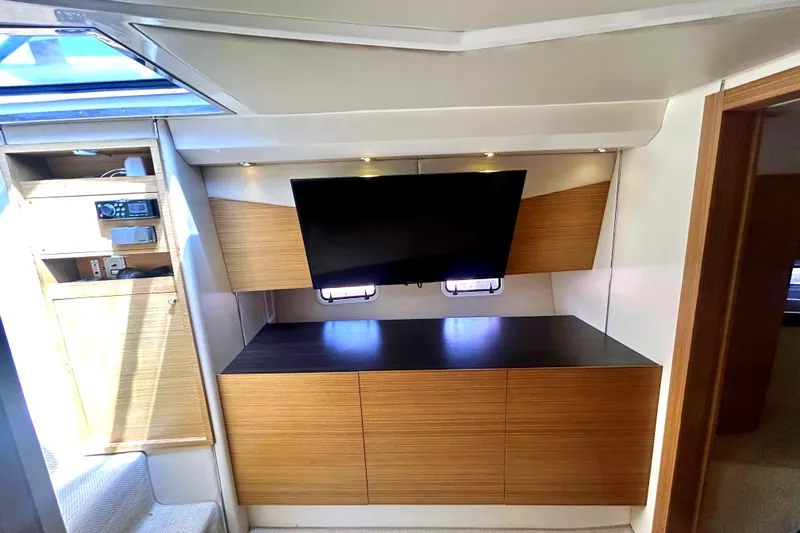 Slide: The Image of Luxurious interior of 2013 Azimut Verve 40 yacht with modern amenities and elegant design. - 78