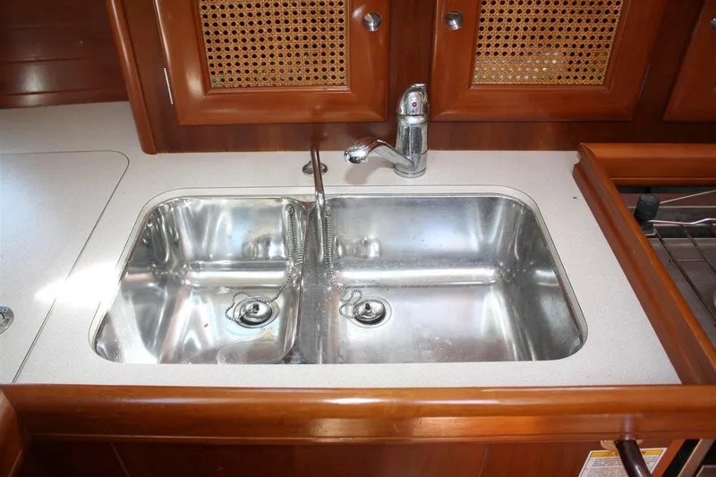 Slide: The Image of Stainless steel sink in 1999 Beneteau Oceanis 352 yacht kitchen. - 22