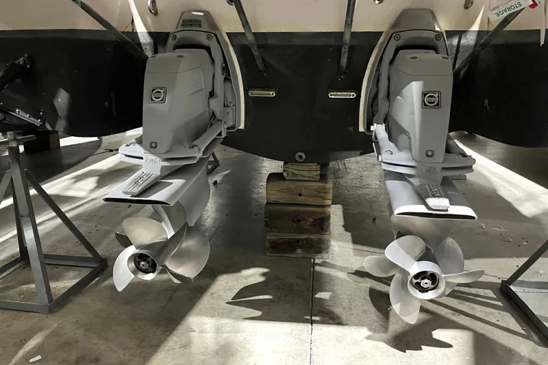 Slide: The Image of Engine compartment of a 2011 Regal 3060 Express Cruiser with Volvo Penta engine. - 28