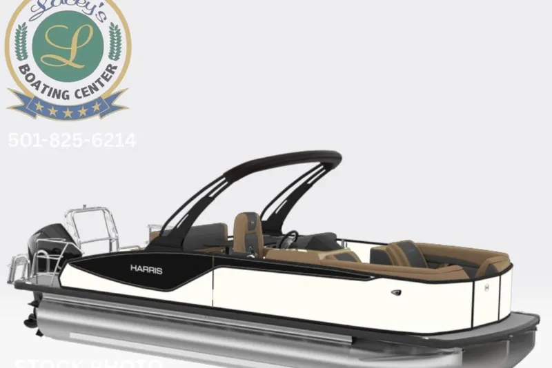 The Image of 2026 Harris Sunliner 250 pontoon boat with sleek design at Lacey's Boating Center. - 0