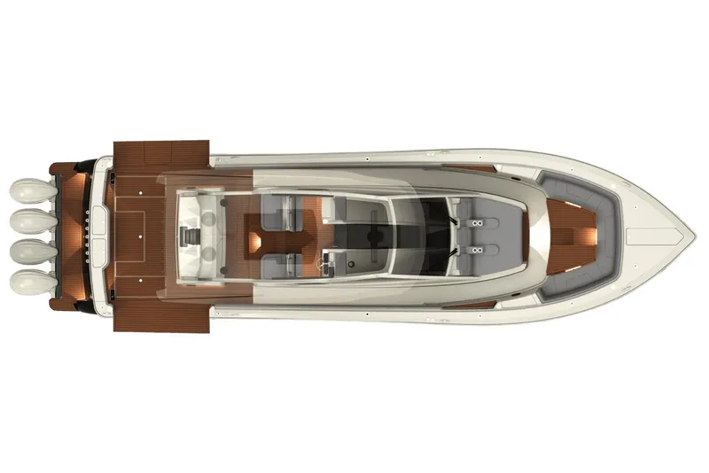 Slide: The Image of Manufacturer Provided Image: Top view of 2025 Scout 530 LXF luxury boat with sleek design. - 29