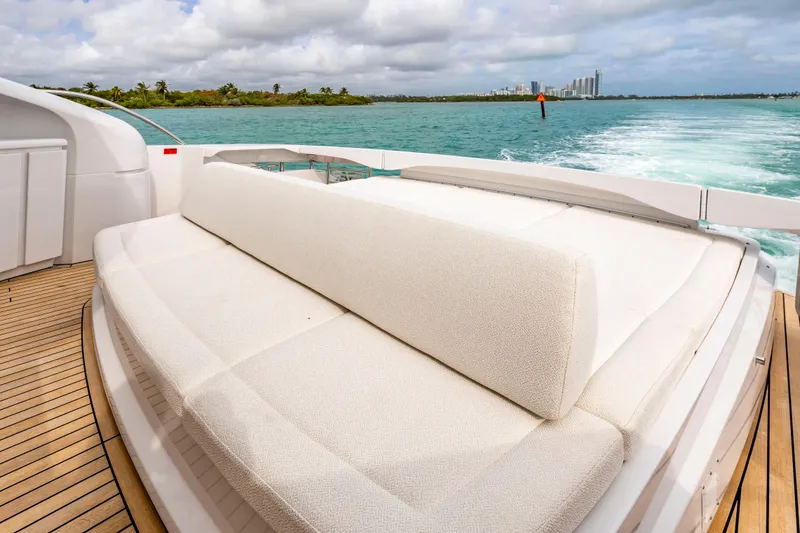 Slide: The Image of Luxury seating on 2021 Pershing 62 yacht with ocean view. - 20