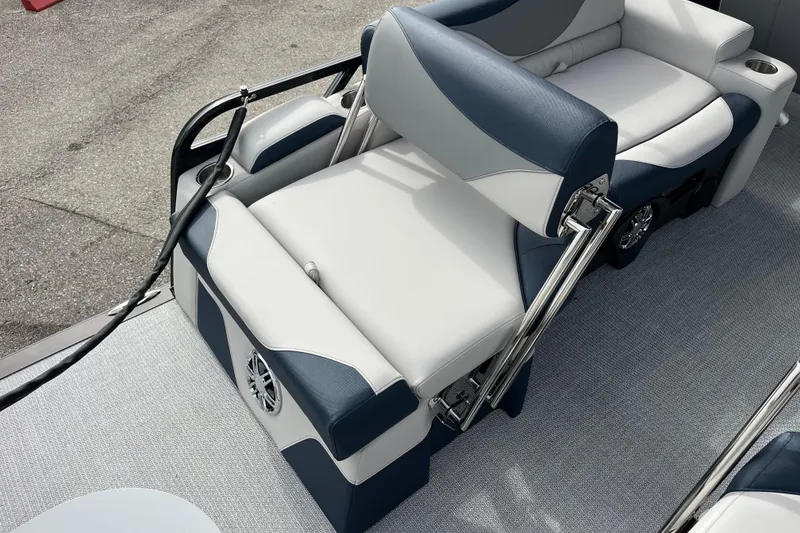 Slide: The Image of Luxurious seating on 2026 Avalon 2385 LSZ Quad Lounger, Tri Toon boat. - 12