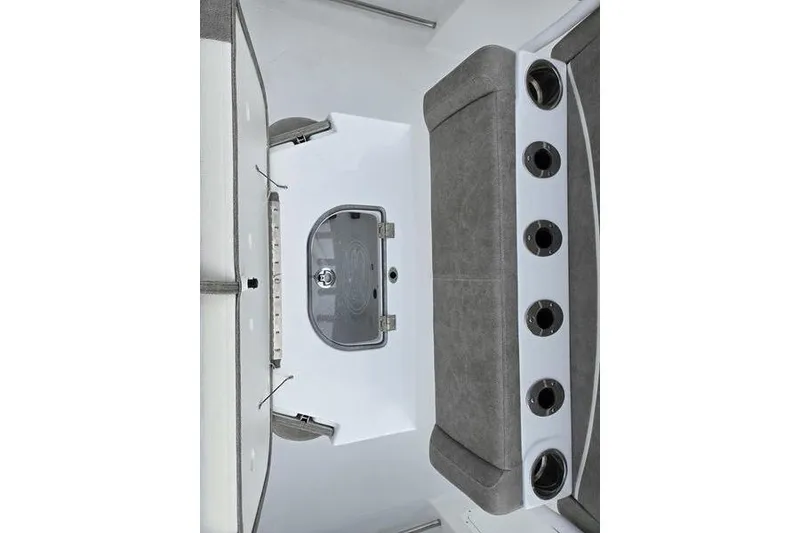 Slide: The Image of Interior view of 2026 Sea Hunt Ultra 275 SE boat, featuring seating and storage. - 10
