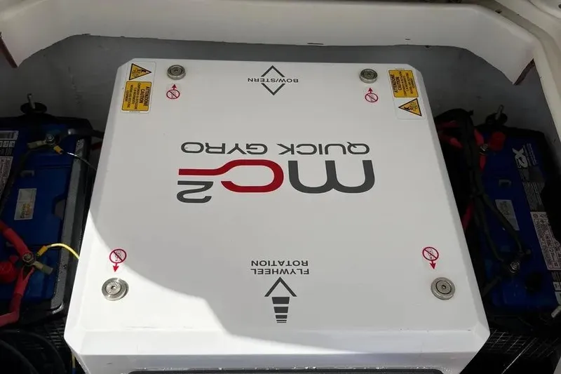 Slide: The Image of Engine compartment of a 2017 Jupiter 38 FS with MC2 Quick Gyro stabilizer. - 17