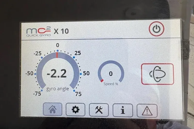 Slide: The Image of Display screen of MC² Quick Gyro X10 showing gyro angle and speed for Jupiter 38 FS, 2017. - 40