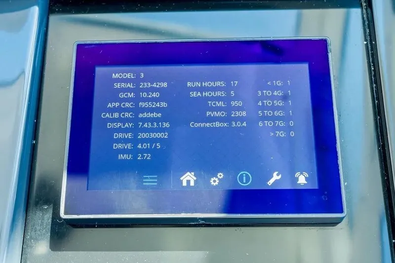 Slide: The Image of Display screen showing technical data for 2024 Formula 380 Super Sport Crossover OB. - 19