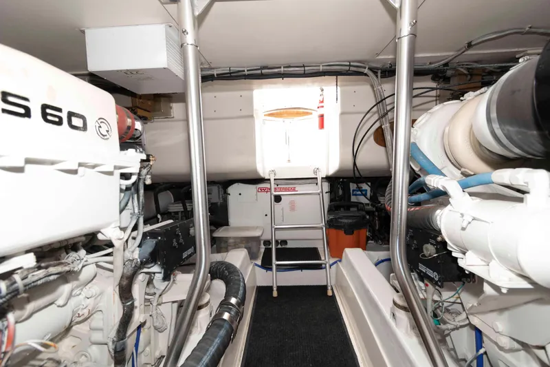 Slide: The Image of Engine room of 2004 Ocean Yachts 52 SUPER SPORT, featuring advanced marine equipment. - 41