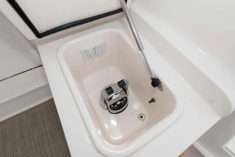 Slide: The Image of Control panel in 2004 Ocean Yachts 52 SUPER SPORT boat, featuring modern design and functionality. - 6