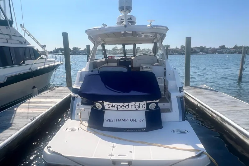 Slide: The Image of 2017 Regal 35 Sport Coupe docked in Westhampton, NY marina. - 2