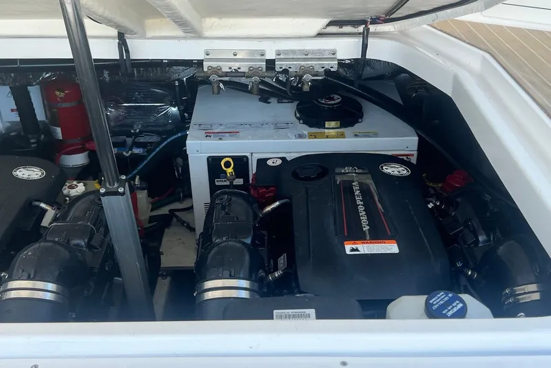 Slide: The Image of Engine compartment of 2017 Regal 35 Sport Coupe with Volvo Penta engines. - 25